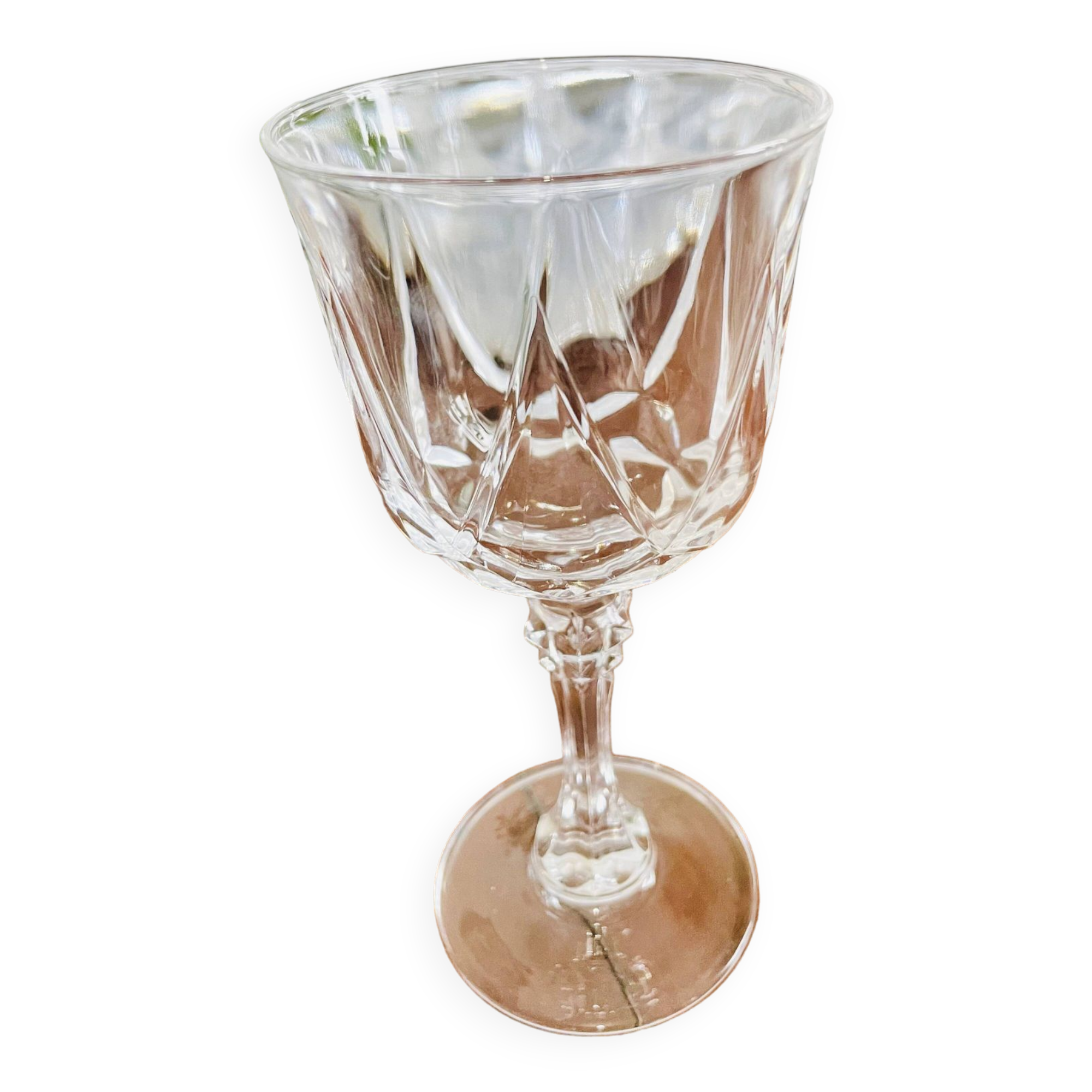 Service de 10 verres à pied en cristal ciselé