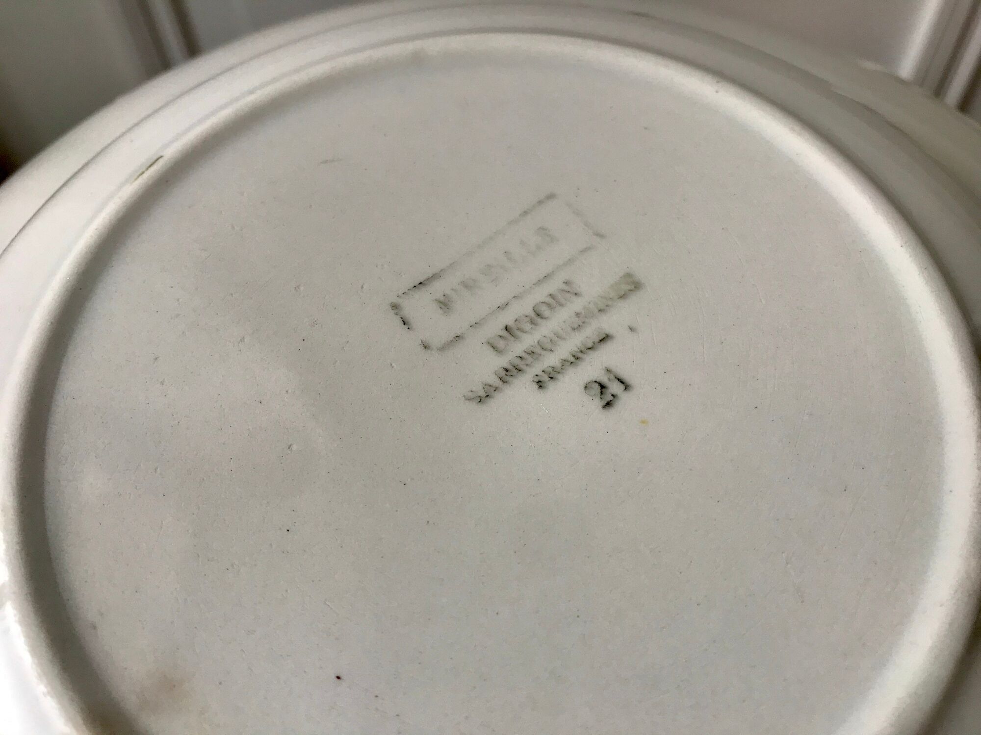 Set of 6 mismatched hollow plates Digoin Sarreguemines years 30-40