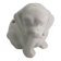 Cache pot chien en porcelaine blanc vintage