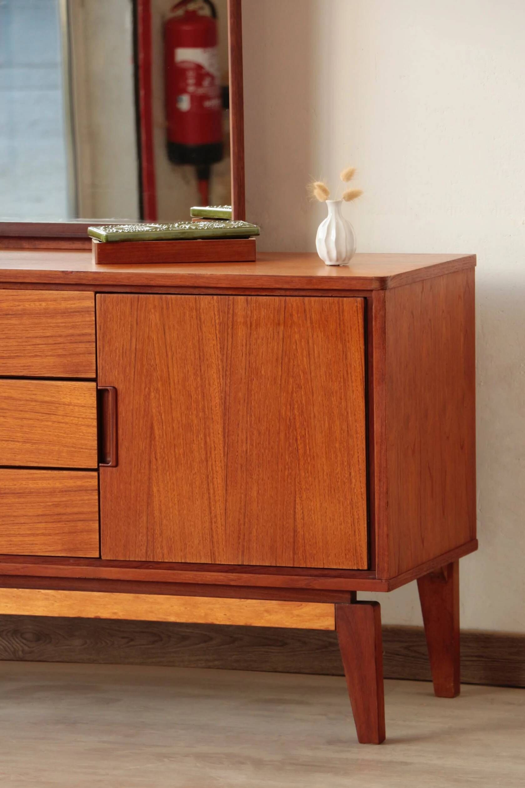 Restored vintage teak hairdresser from the 1960s.