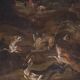 Peinture italienne antique d'une scène de chasse au cerf du XVIIIe siècle