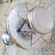 ceiling lamp, aluminum and chiseled glass, vintage, 50s