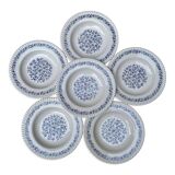 6 hollow plates blue flowers