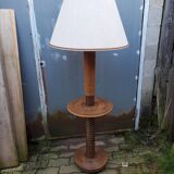 Turned wood and rope floor lamp in the Charles Dudouyt style