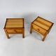 Lot de 2 tables de chevet en pin, années 1970