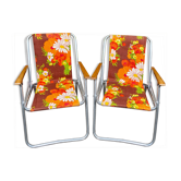 Paire de fauteuils de camping vintage
