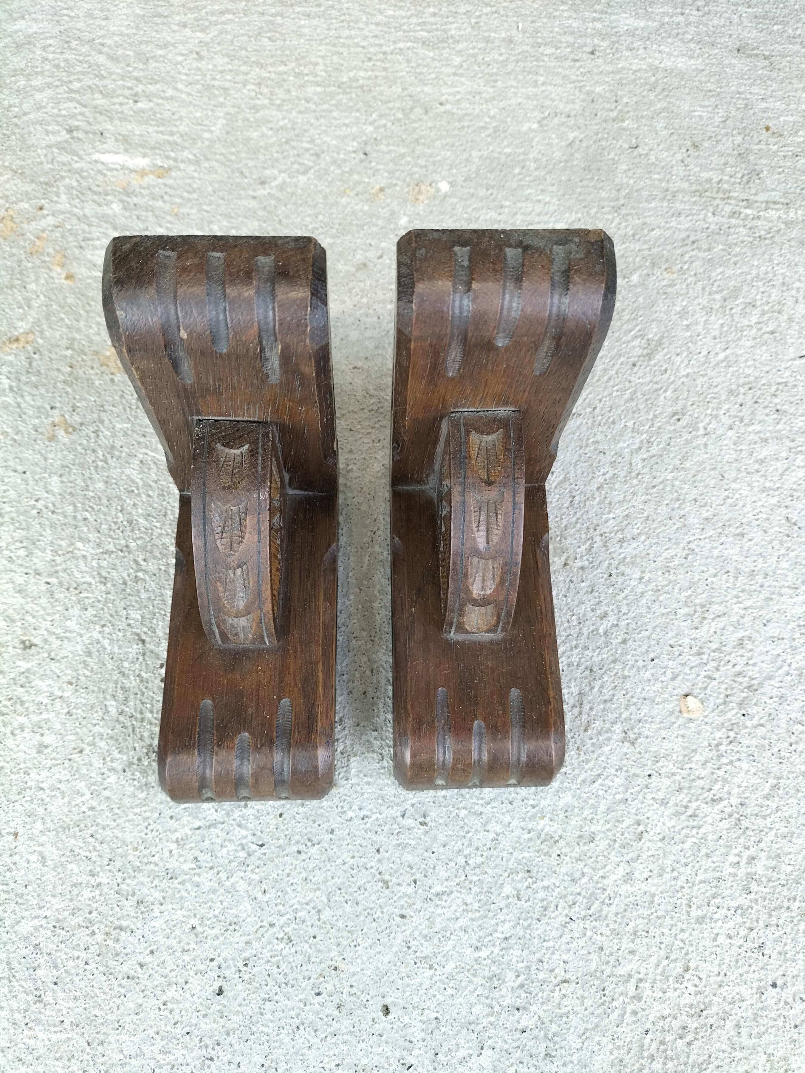 Pair of wooden bookends