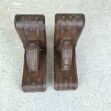Pair of wooden bookends