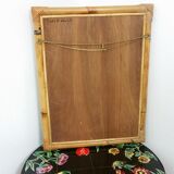 Vintage bamboo and rattan mirror 50x65cm