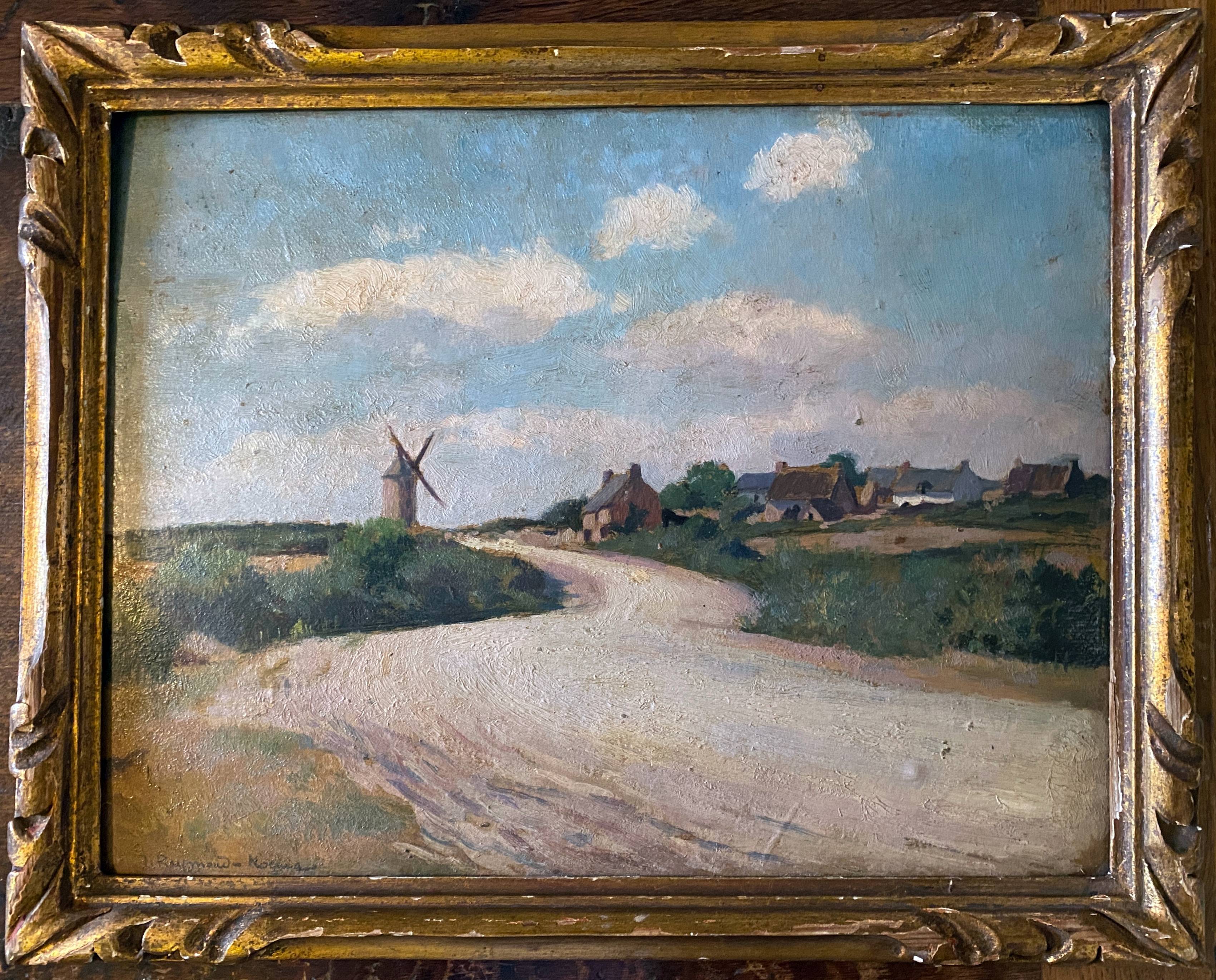 Hsp painting jules raymond koenig (1872-1966) "the road from guérande to escoublac"