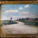 Hsp painting jules raymond koenig (1872-1966) "the road from guérande to escoublac"