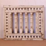 Old Burmese teak railing panel with original ecru patina