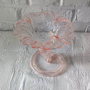 Pretty trumpet vase, in blown pink glass