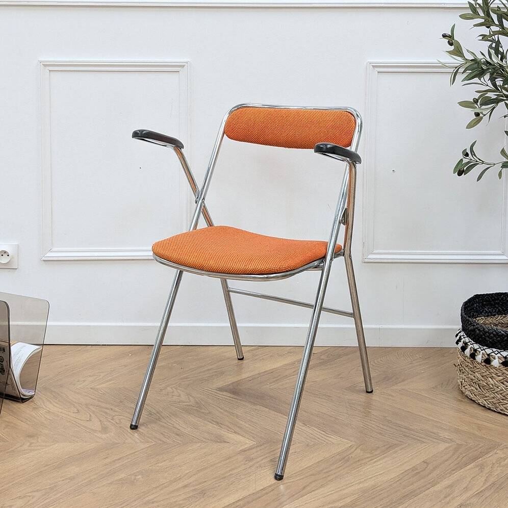 Vintage orange folding chair