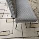 Banc, banquette vintage en tissu et métal style Knoll