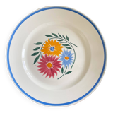 Large round antique earthenware dish from Choisy-le-Roi