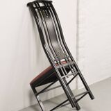 Giorgetti Italian Design High Back Dining Chairs with Pink Upholstery 1980s