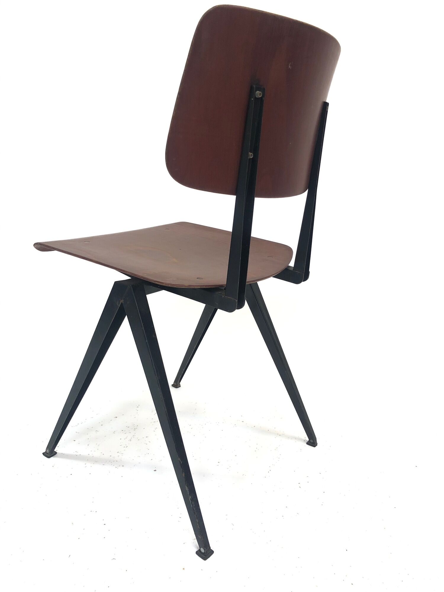 Lot of 4 vintage school chairs Galvanitas S16 Netherlands