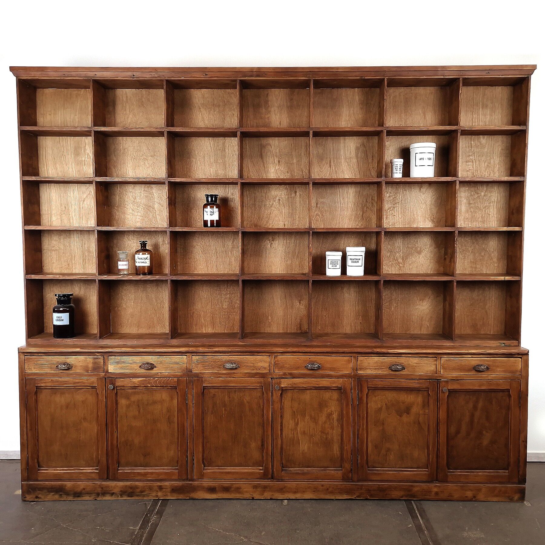 Vintage pharmacy wall cabinet cupboard display case