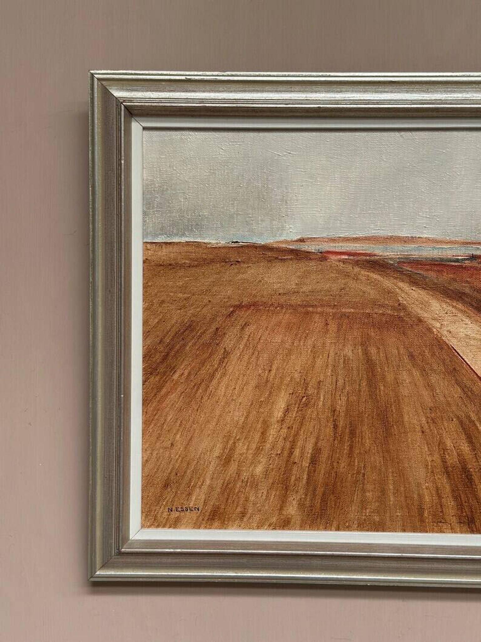 Original Swedish Oil on Canvas - "Rustic Landscape" by Nils Essen - Signed - Vintage and Framed - 42 × 50 cm (16.5" × 19.7")