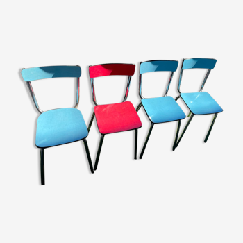Lot de 4 chaises en formica années 60