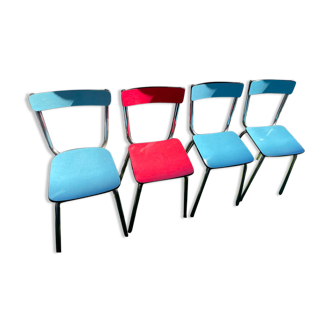 Lot de 4 chaises en formica années 60