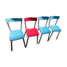 Lot de 4 chaises en formica années 60
