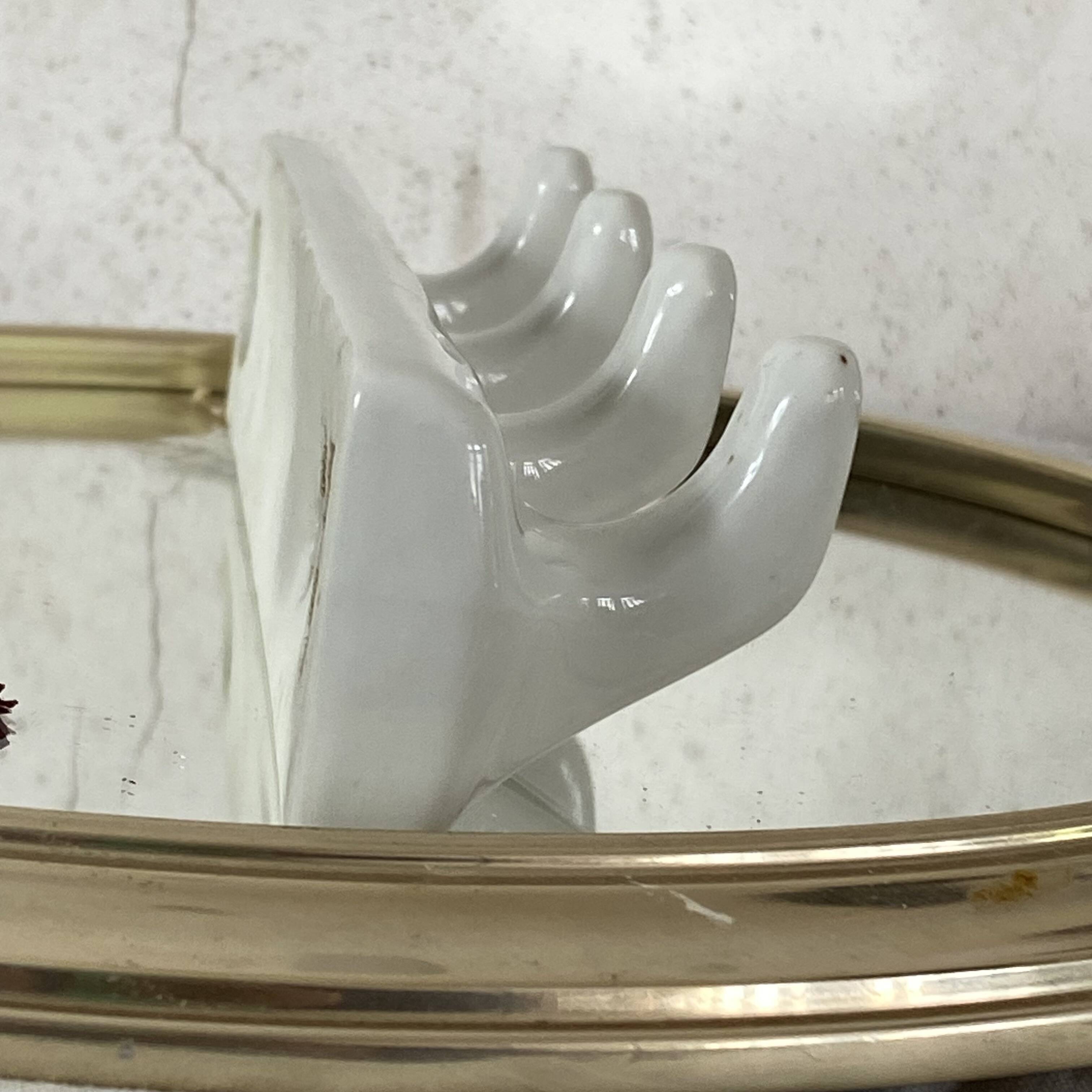 Vintage ceramic tea towel holder