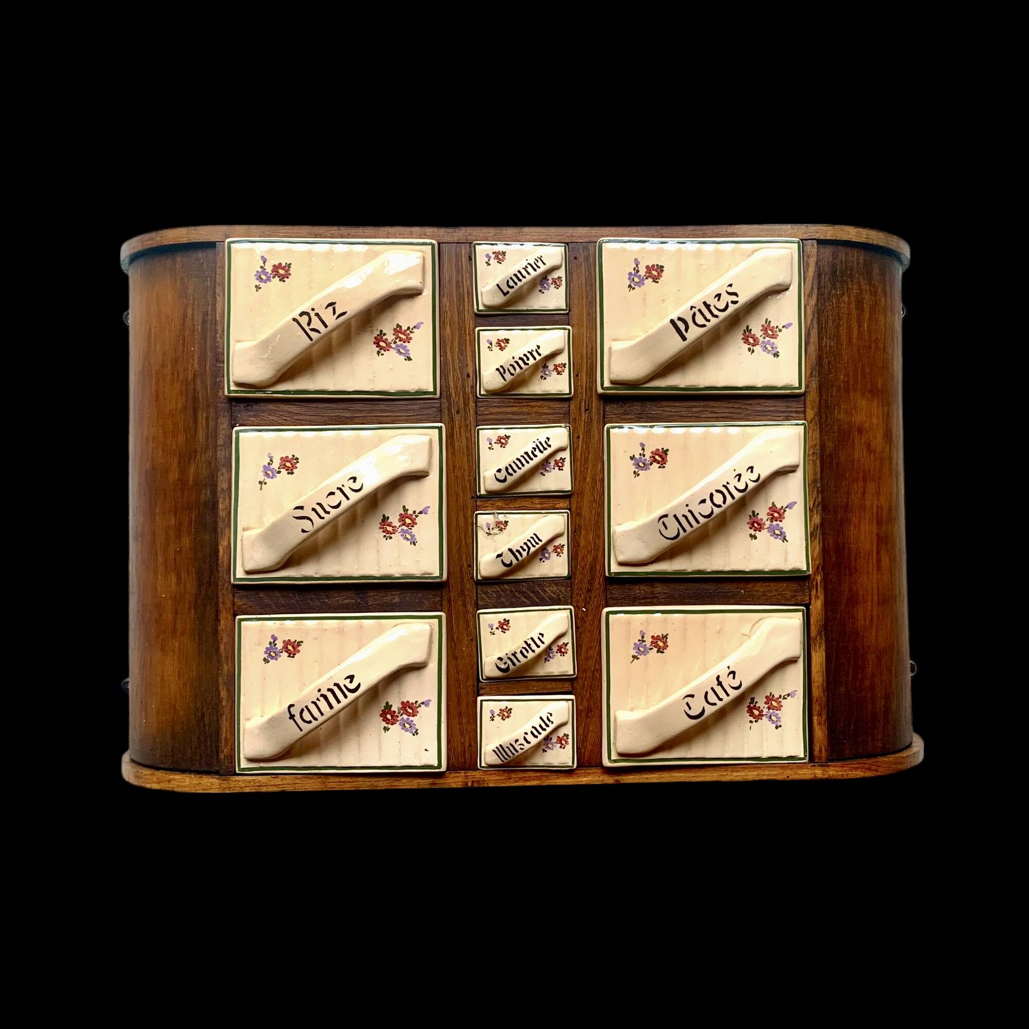 Art Deco wall spice rack