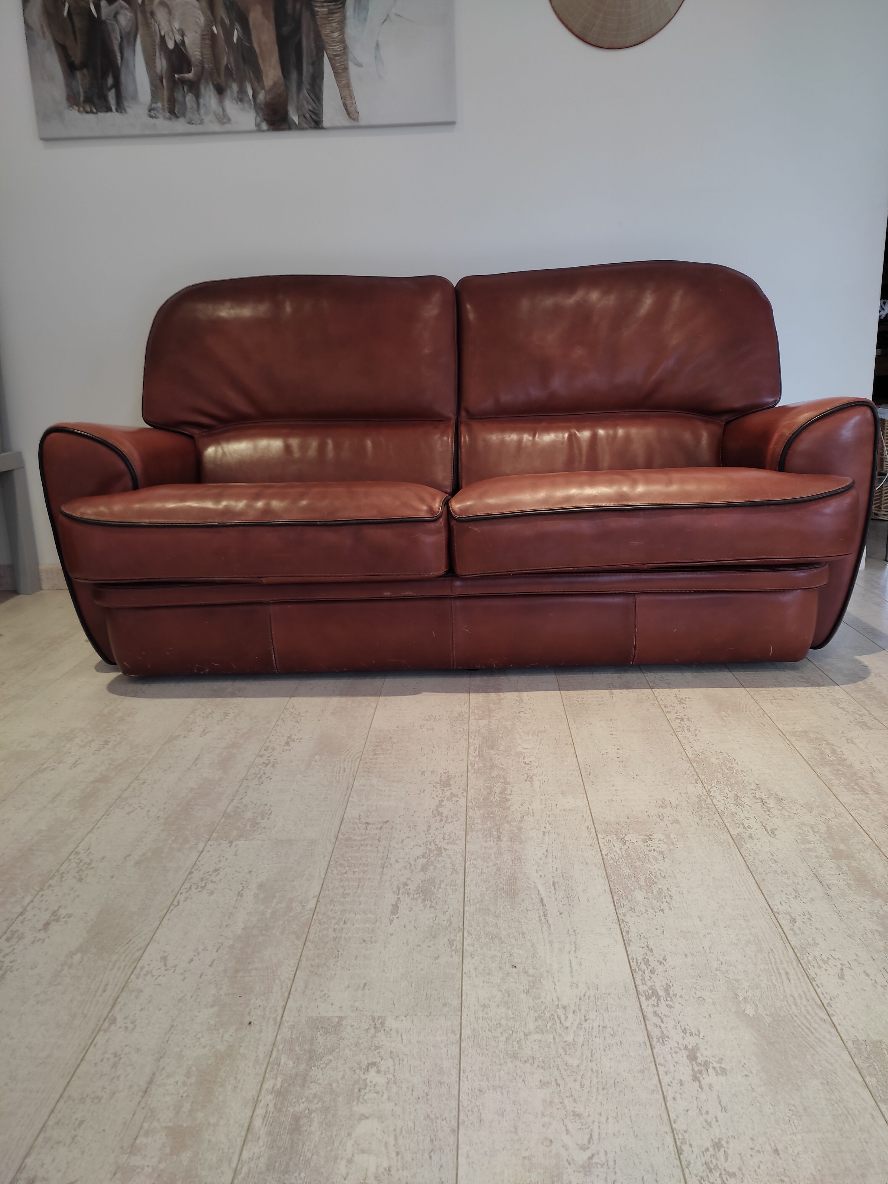 Full grain leather sofa