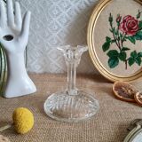 Art Deco chiseled glass candle holder - vintage