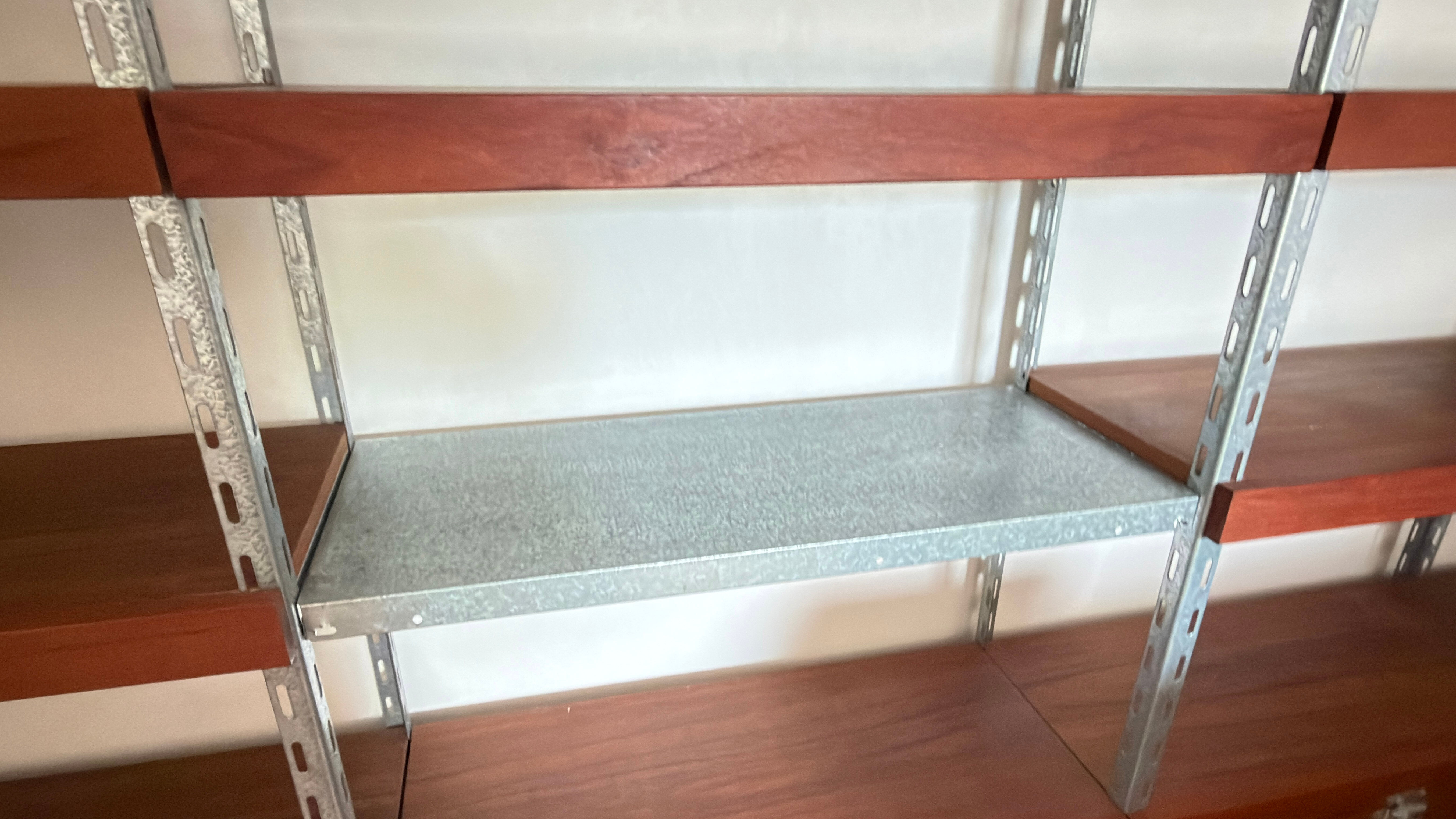 Modular library -- Teak & Galvanised steel structure