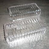 Art-deco molded glass bowls