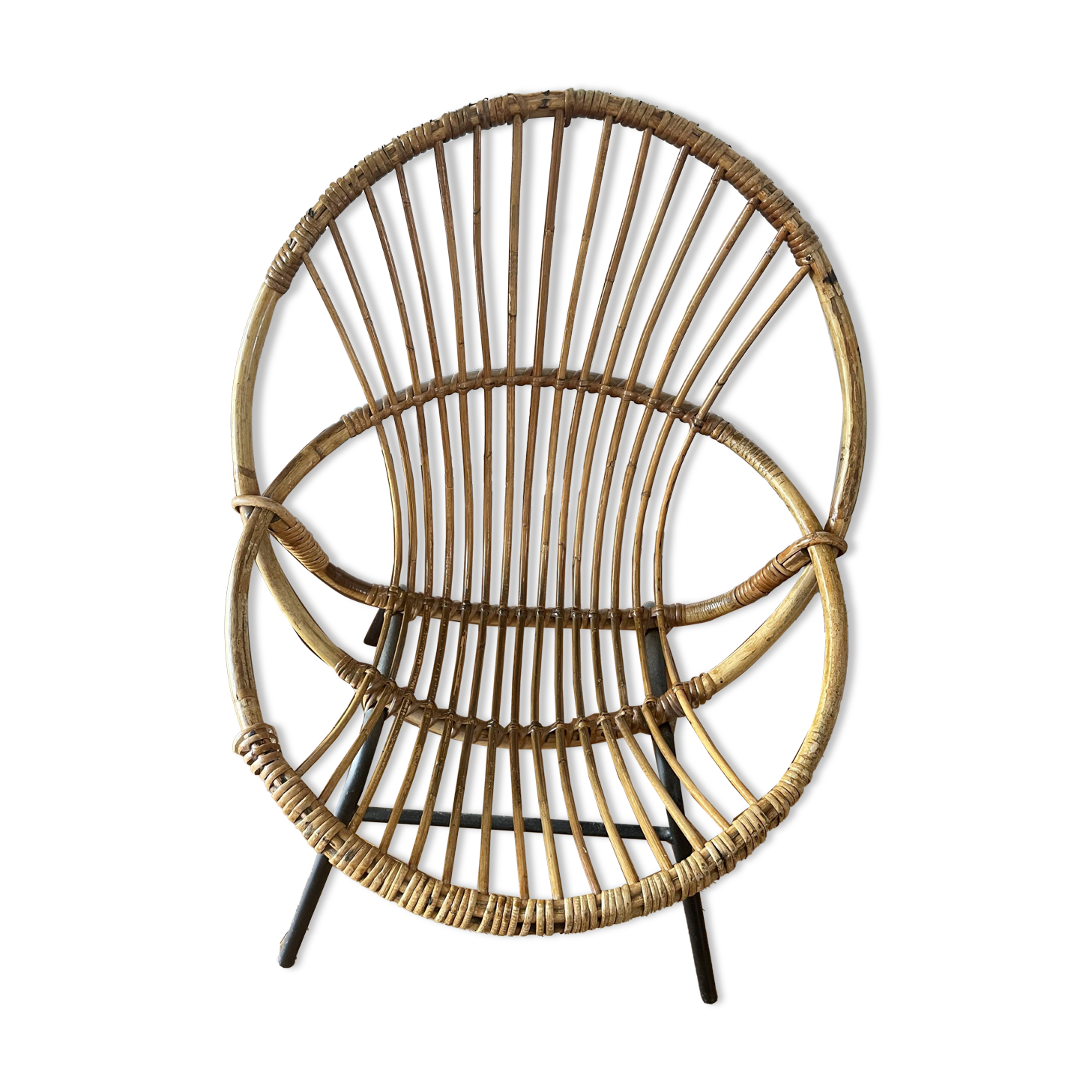 Midcentury rattan armchair