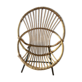 Midcentury rattan armchair