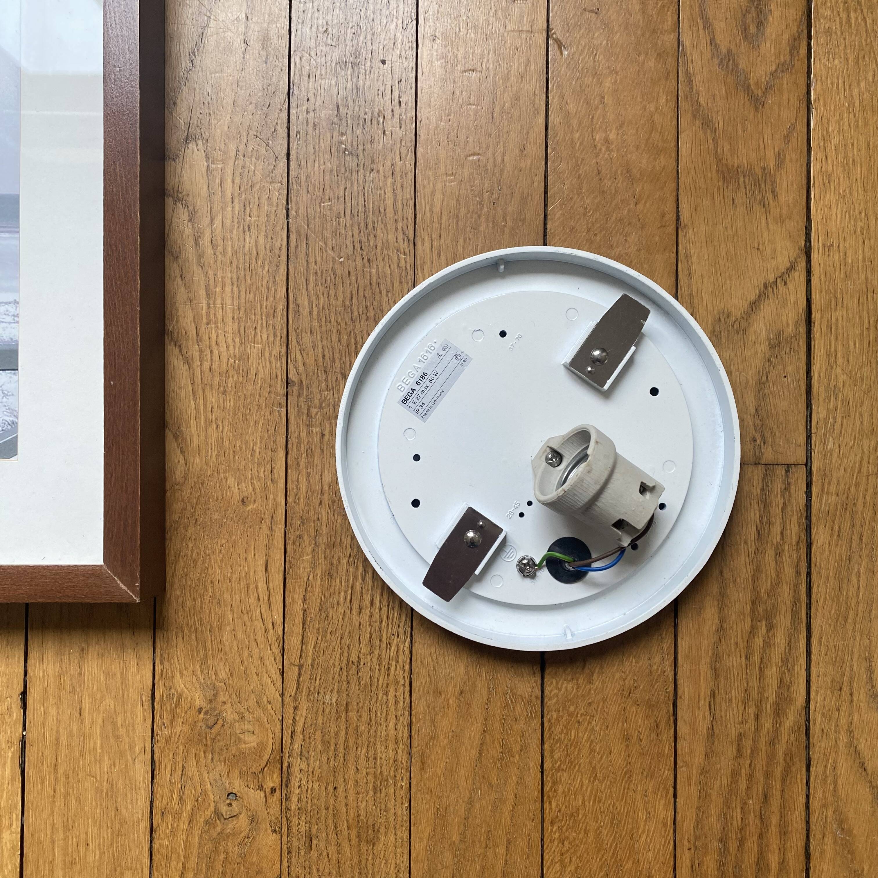 Ceiling light or wall lamp 21 cm white opal glass Bega Limburg