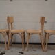 4 chaises baumann vintage en bois brut