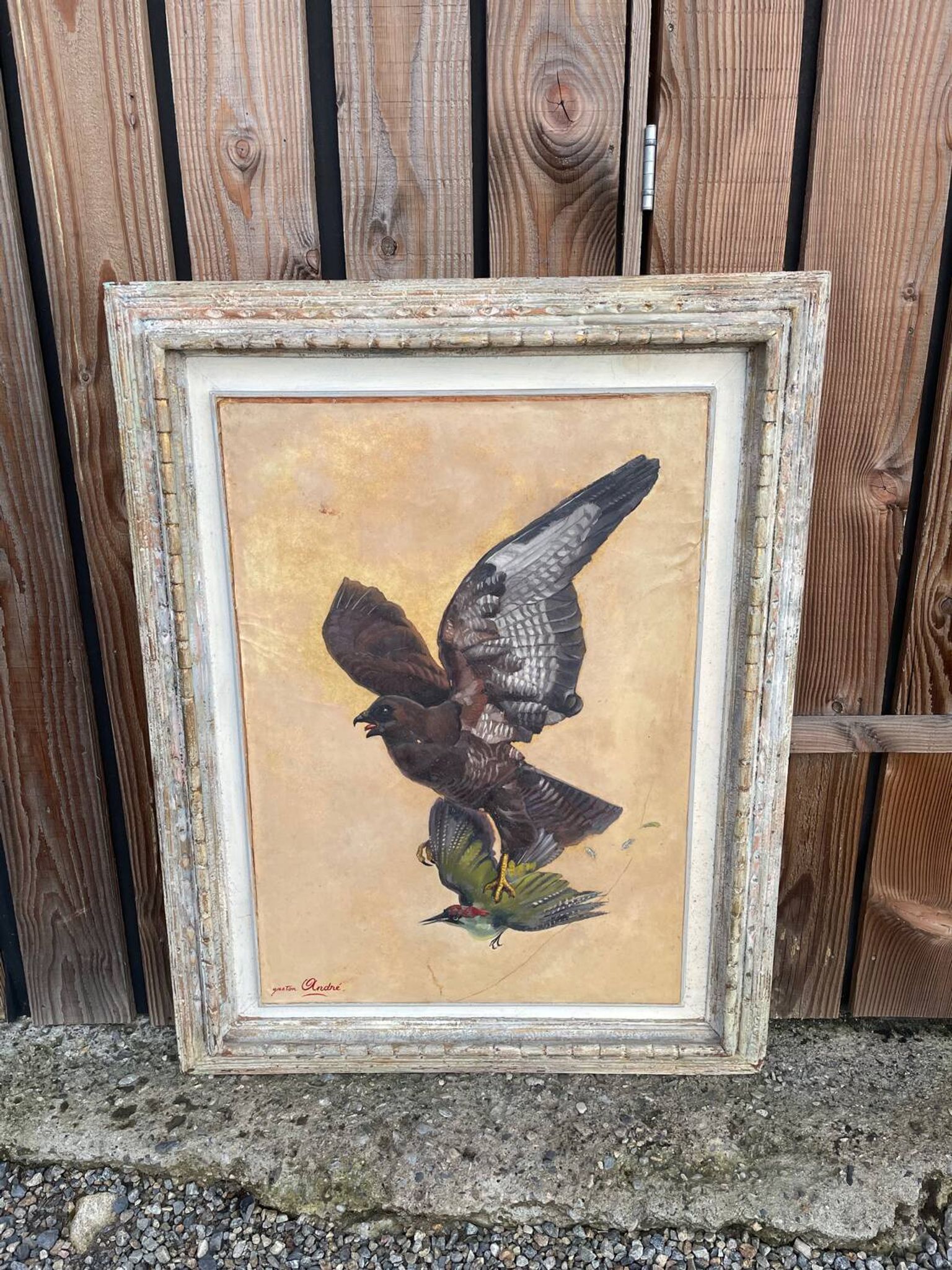 Table of a Harrier and Jay Oil on parchment