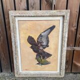 Tableau of a Harrier and Jay Oil on parchment