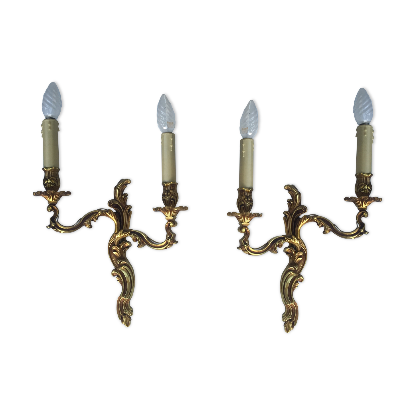 Pair of gilded bronze