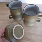 Lot de 4 Tasses à thé + sucrier Purbeck Pottery Studland