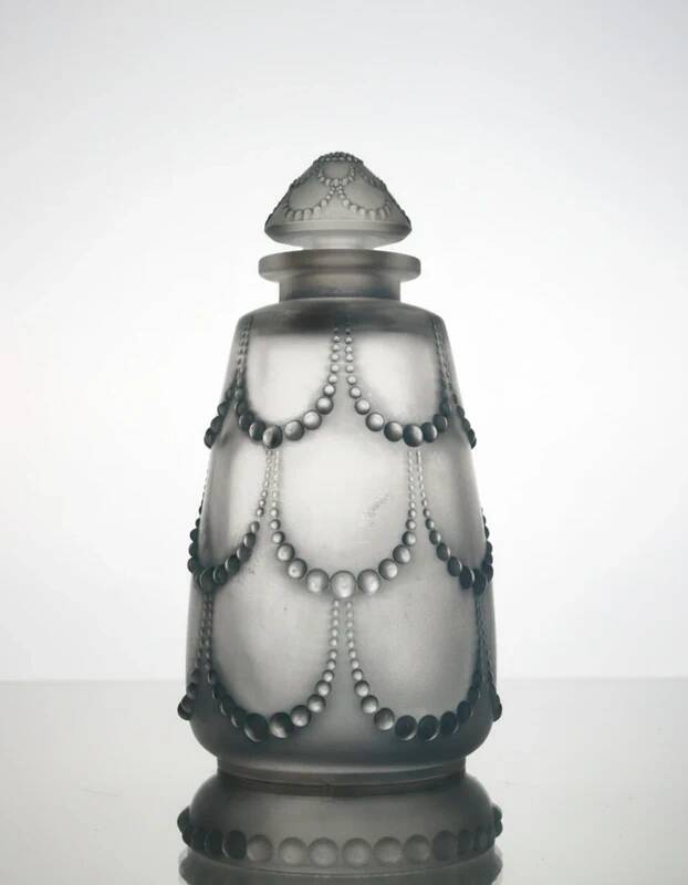 Lalique “Perles” perfume bottle, 1926 Marcilhac, 600 satin-finish glass with stopper
