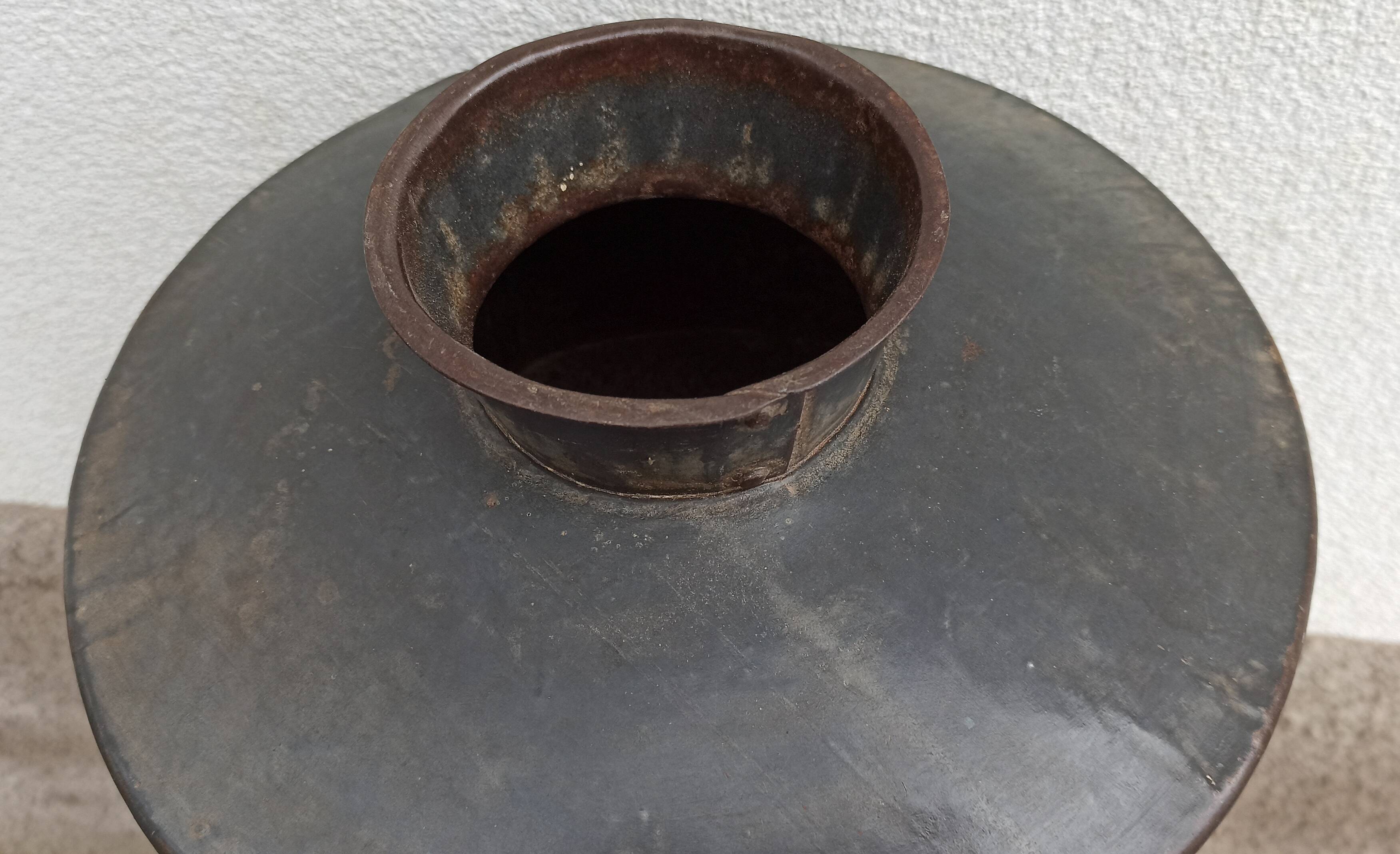 Old zinc pot