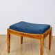 Stool seat navy blue structural fabric Art Deco - 2 pieces available
