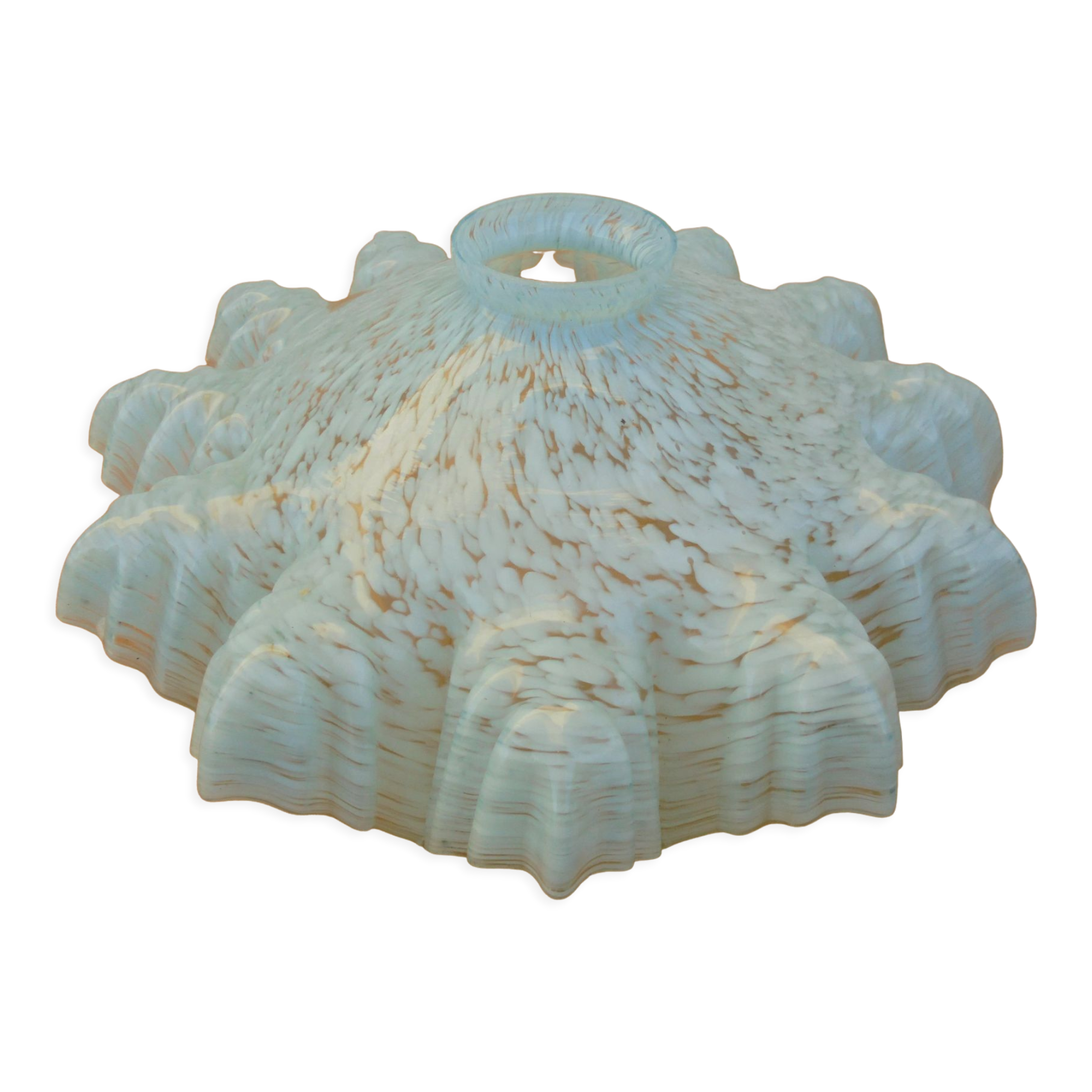 Clichy blue speckled opaline lampshade