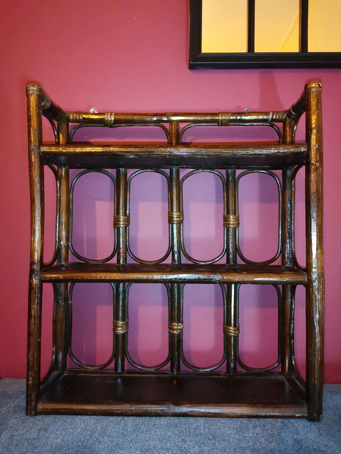 Rattan shelf