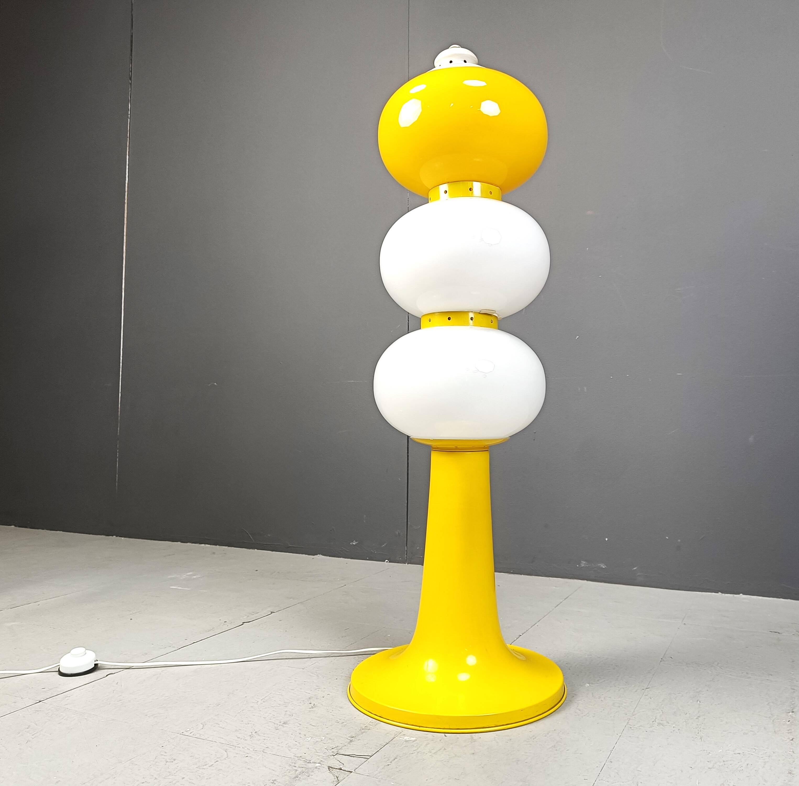 Mid century italian glass floor lamp, 1960s