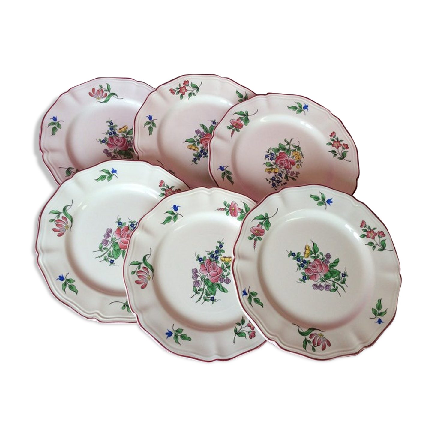 Set of dessert plates from the Lunéville manufacture