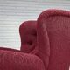 1950s, Danish relax armchair, red furniture fabric, ash wood legs.