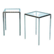 Vintage Herman Miller glass & chrome side tables, Converta